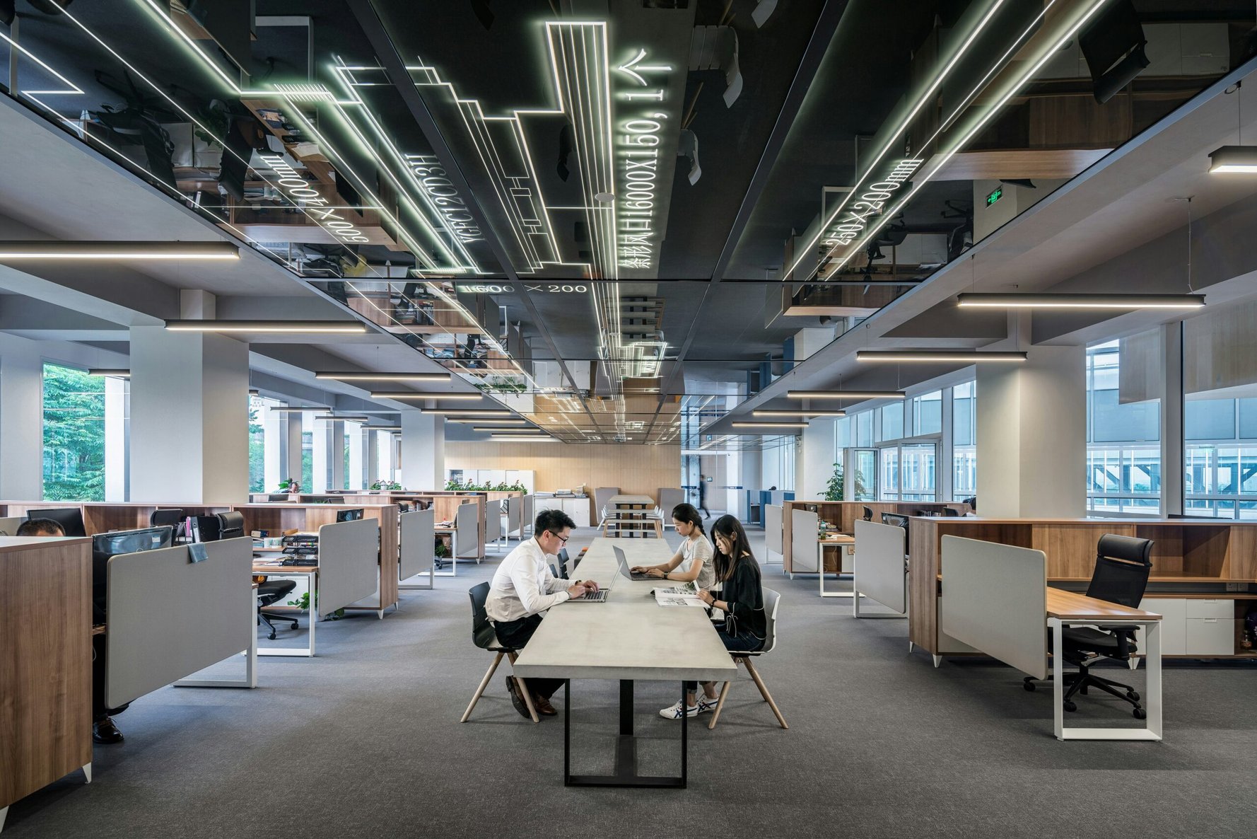 An interior view of an office space