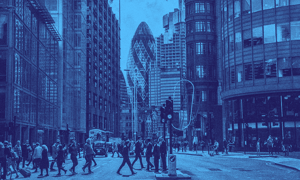 A view of the London's financial district.