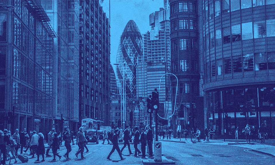 A view of the London's financial district.