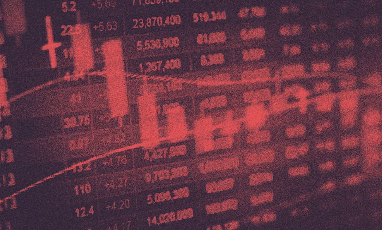 Stock market screen.