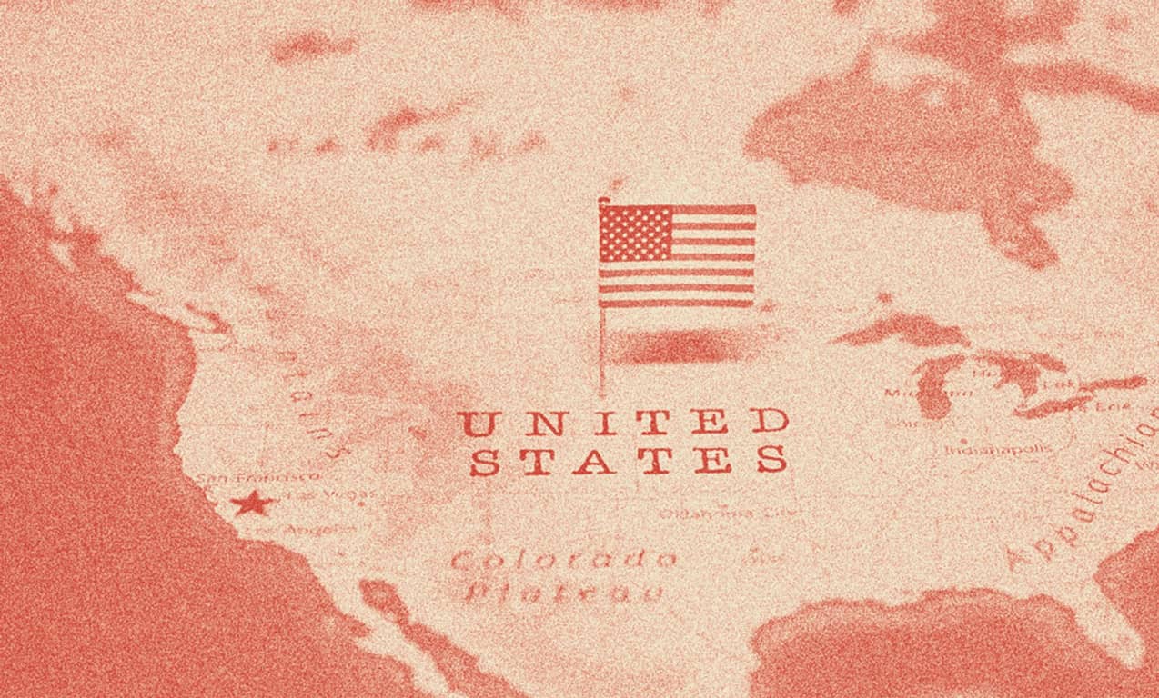 Bir Amerika haritası modeli