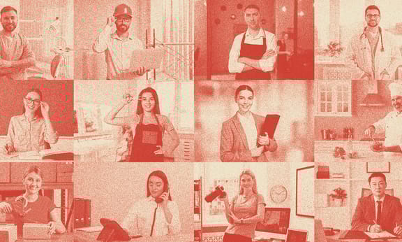 Bir grup meslek sahibi aynı fotoğrafta.