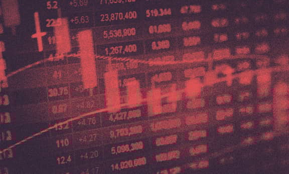 Stock market screen.