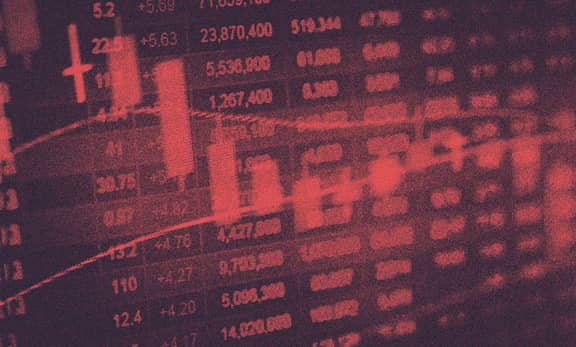 Stock market screen.