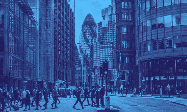 A view of the London's financial district.