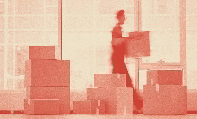 A person carrying boxes.