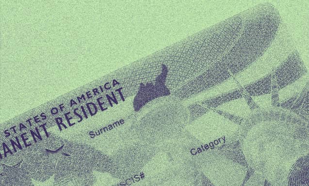 A photo of the green card.