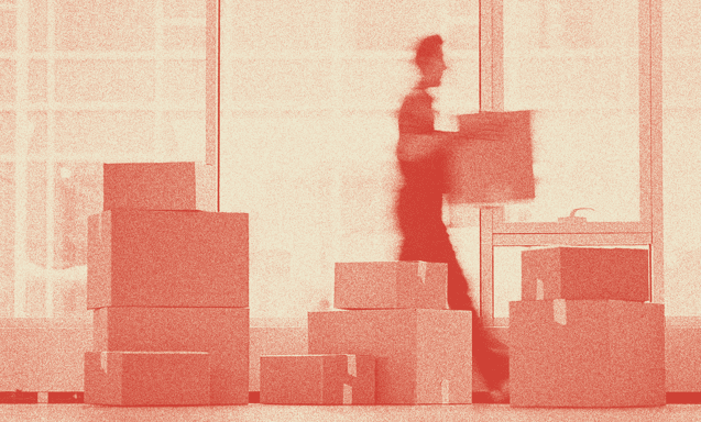 A person carrying boxes.